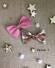 Paire barrettes rose ou bleu