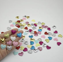 Coeurs à paillettes et brillants